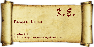 Kuppi Emma névjegykártya